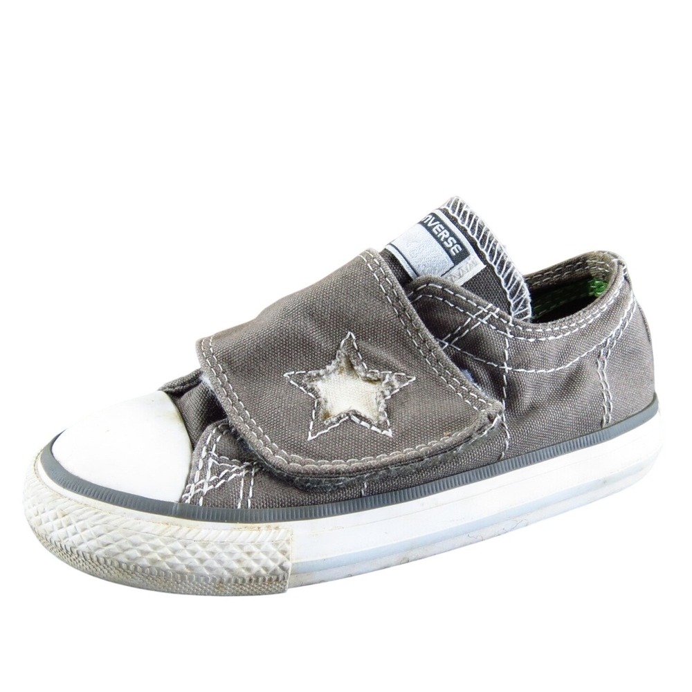Converse Unisex Sneaker Size T 8‎ Medium Shoes Gray Fabric Hook & Loop